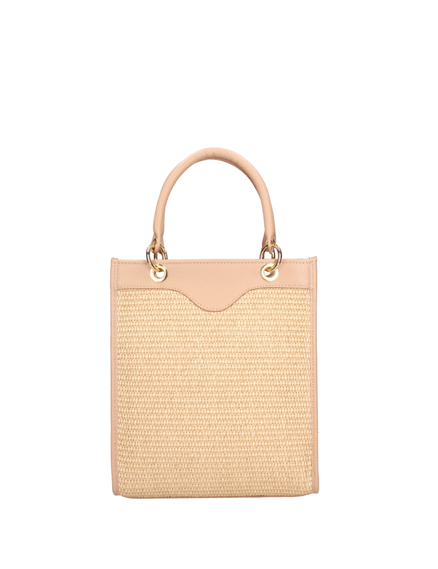 Borsa a mano da donna Misto pelle e tessuto 07149-D81 SABBIA Roberta Rossi