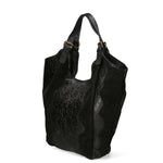 Denise Borsa a spalla da donna Pelle scamosciata stampata 80011-NERO BLACK Gave Lux