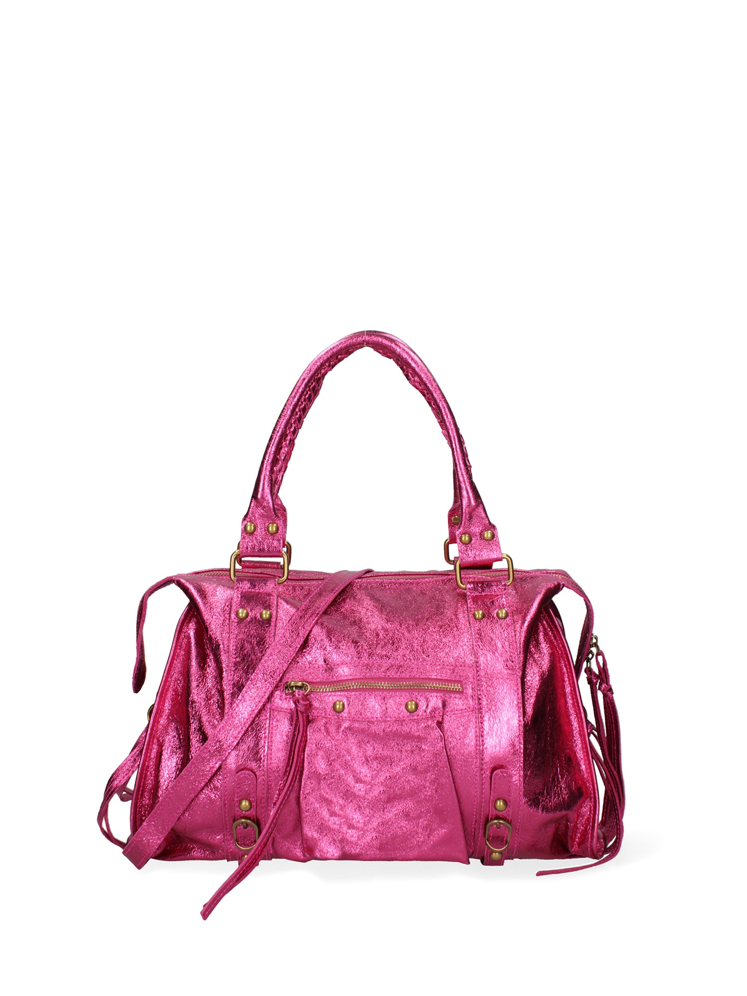 Novara Borsa a spalla da donna Vera pelle 06090 LM-L023 FUXIA Gave Lux