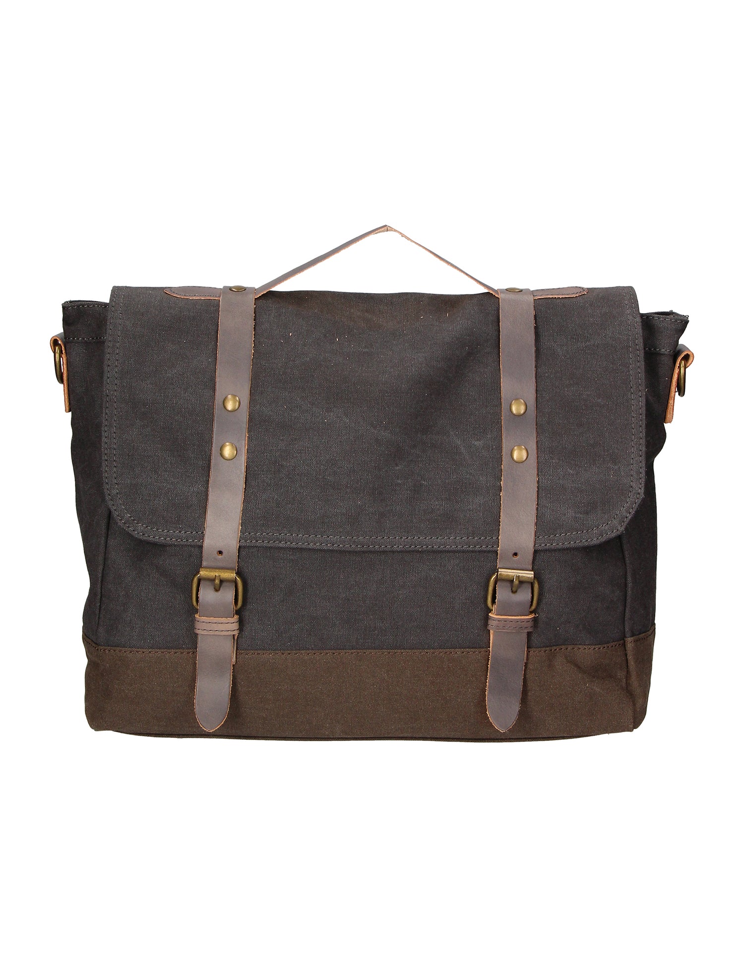 Minerva Borsa a mano unisex Canvas e pelle ZG3011-NERO BLACK Gave Lux