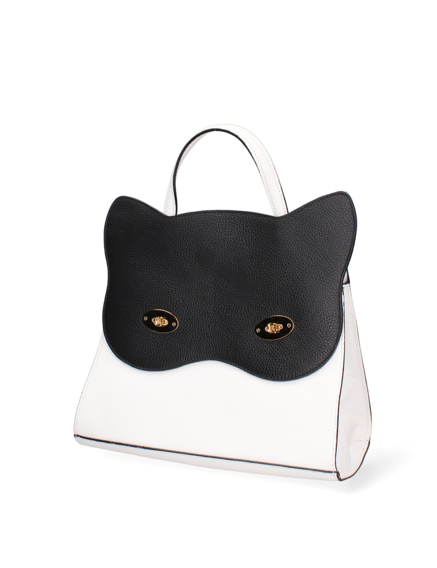 Arancia Borsa a mano da donna 100% pelle 8969-BIANCO+NERO Gave Lux
