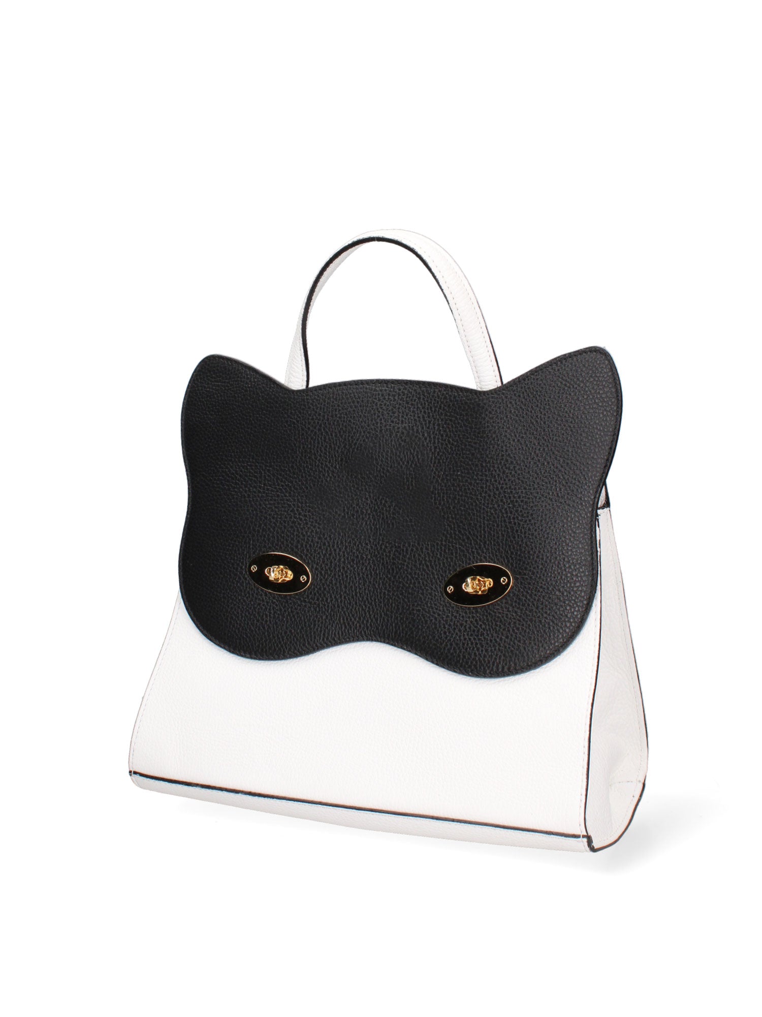 Arancia Borsa a mano da donna 100% pelle 8969-BIANCO+NERO Gave Lux