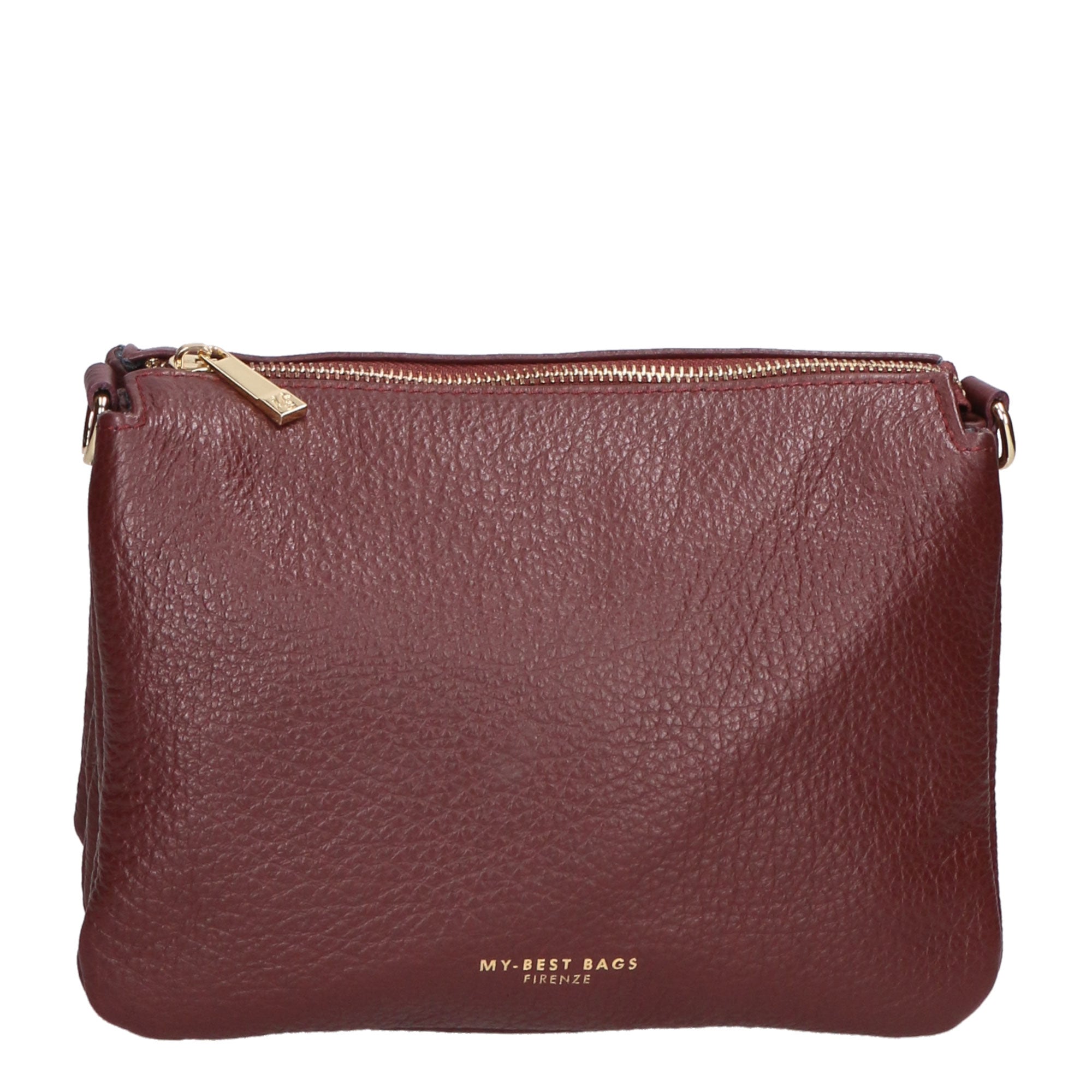 Borsa a tracolla da donna 100% pelle MYB-6057-FW-D54 BORDO SCURO My Best Bag
