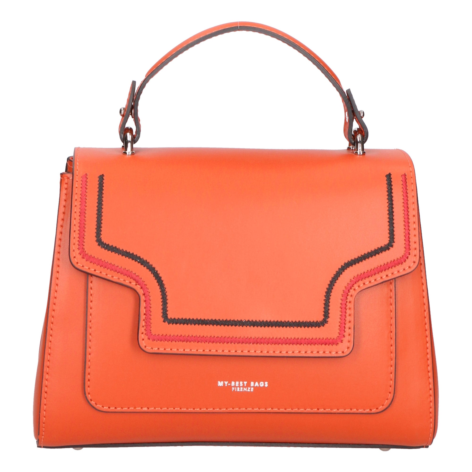 Borsa a mano da donna Vera pelle italiana MYB-6002-FW-L311 MATTONE My Best Bag