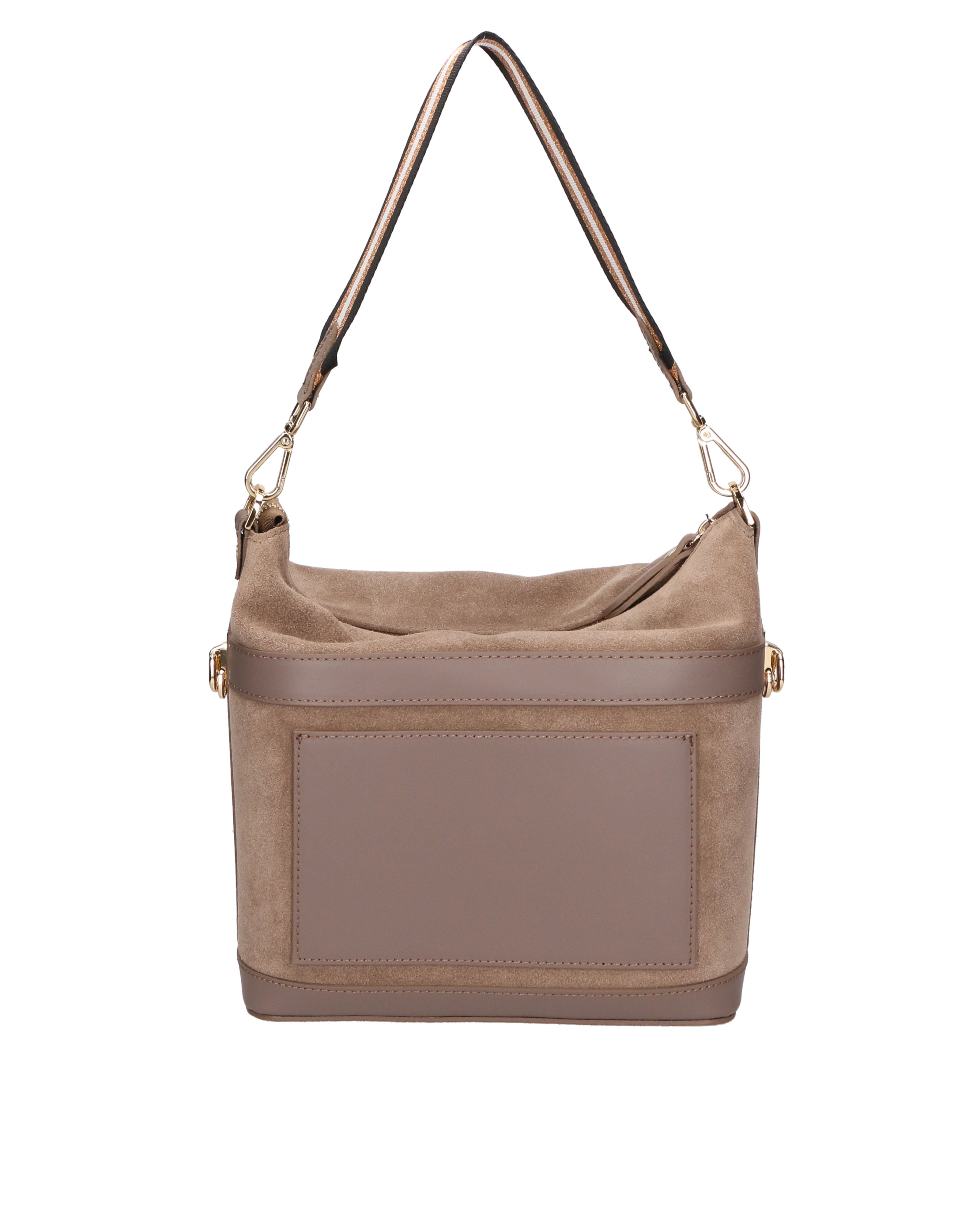 Vera pelle 04163-L134 TAUPE SCURO +SC11 TAUPE SCURO Borsa a spalla da donna Elowen Ultra Chiara Ferretti