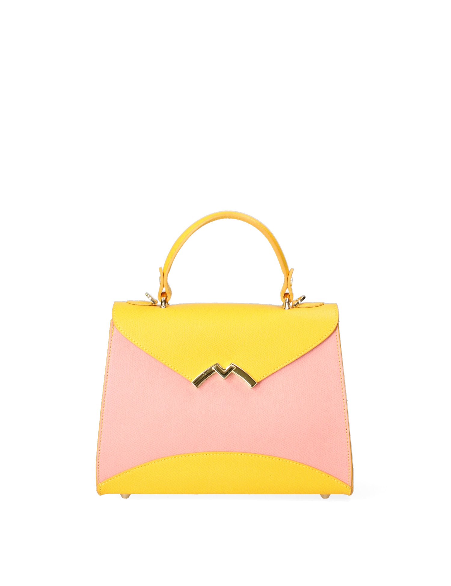 Auriga Chic Borsa a mano da donna Vera pelle 8924-ROSA+GIALLO Gave Lux