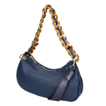 Ferrara Borsa a spalla da donna Vera pelle 05461-S24 BLU JEANS L033 BLU Gave Lux