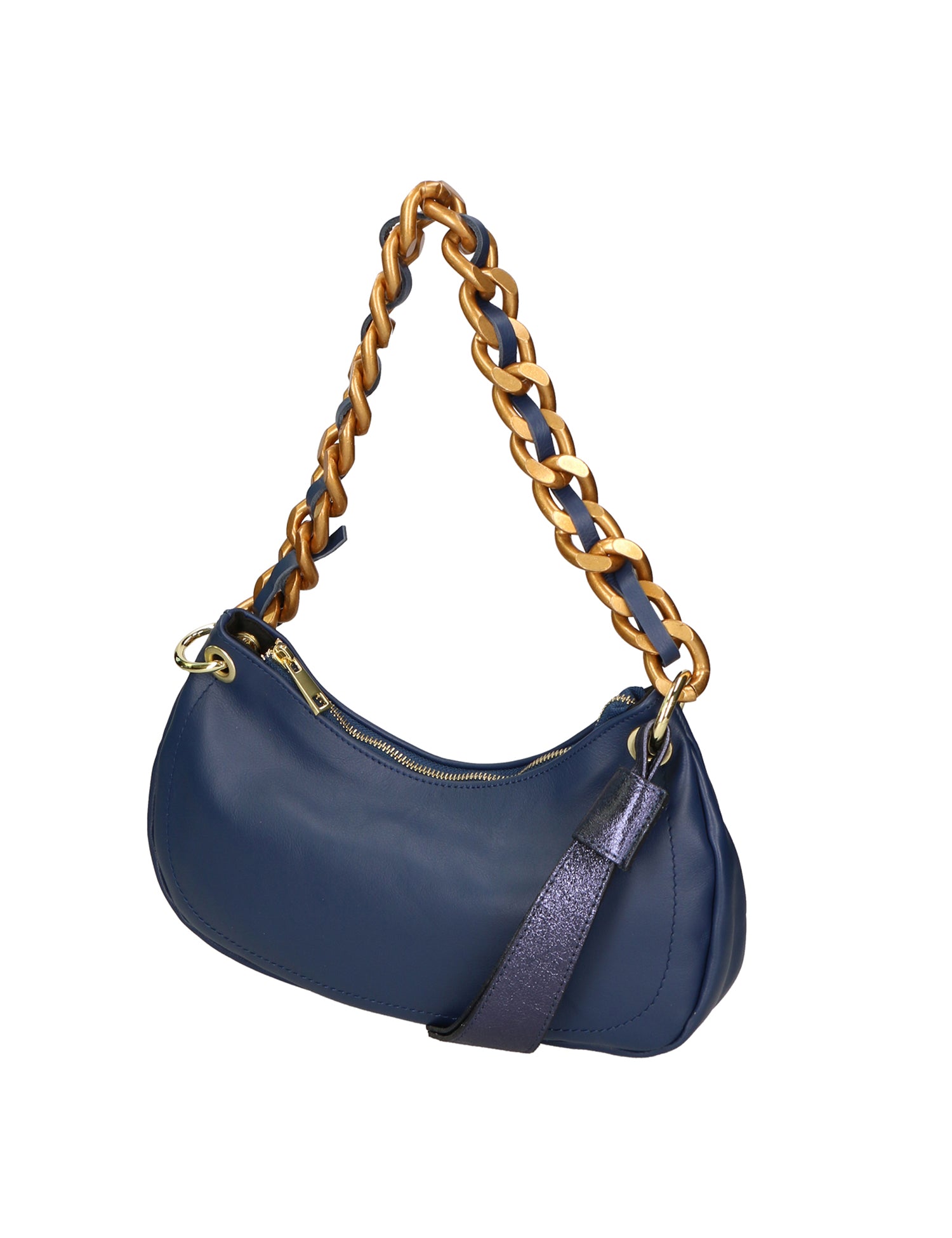Ferrara Borsa a spalla da donna Vera pelle 05461-S24 BLU JEANS L033 BLU Gave Lux