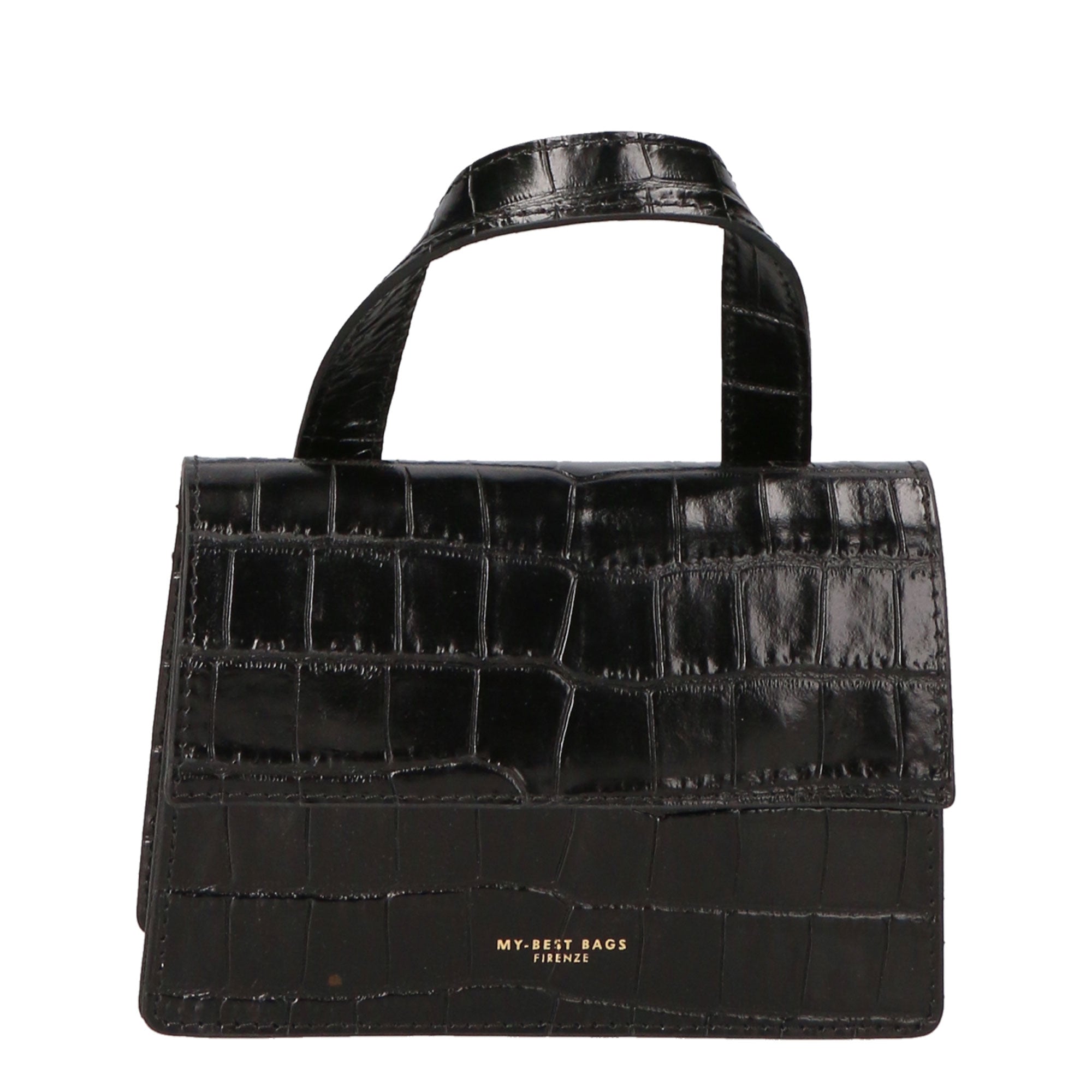 Borsa a mano da donna Pelle goffrata MYB-7036-SS-C28 NERO My Best Bag
