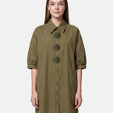 Vestito in Cotone Verde Militare