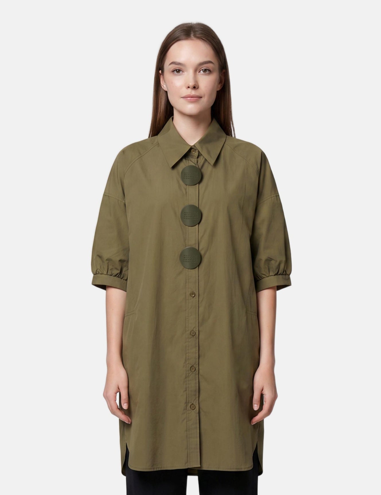 Vestito in Cotone Verde Militare