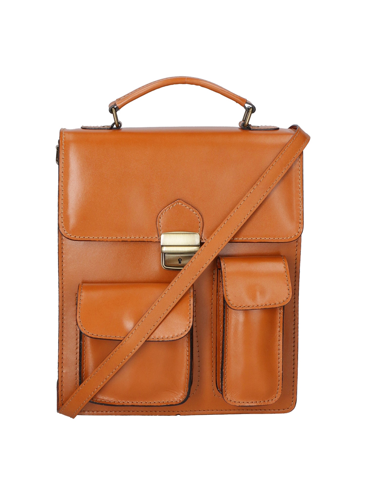 Tancredi Borsa da lavoro unisex in pelle Vera pelle 7013-CUOIO COGNAC Gave Lux