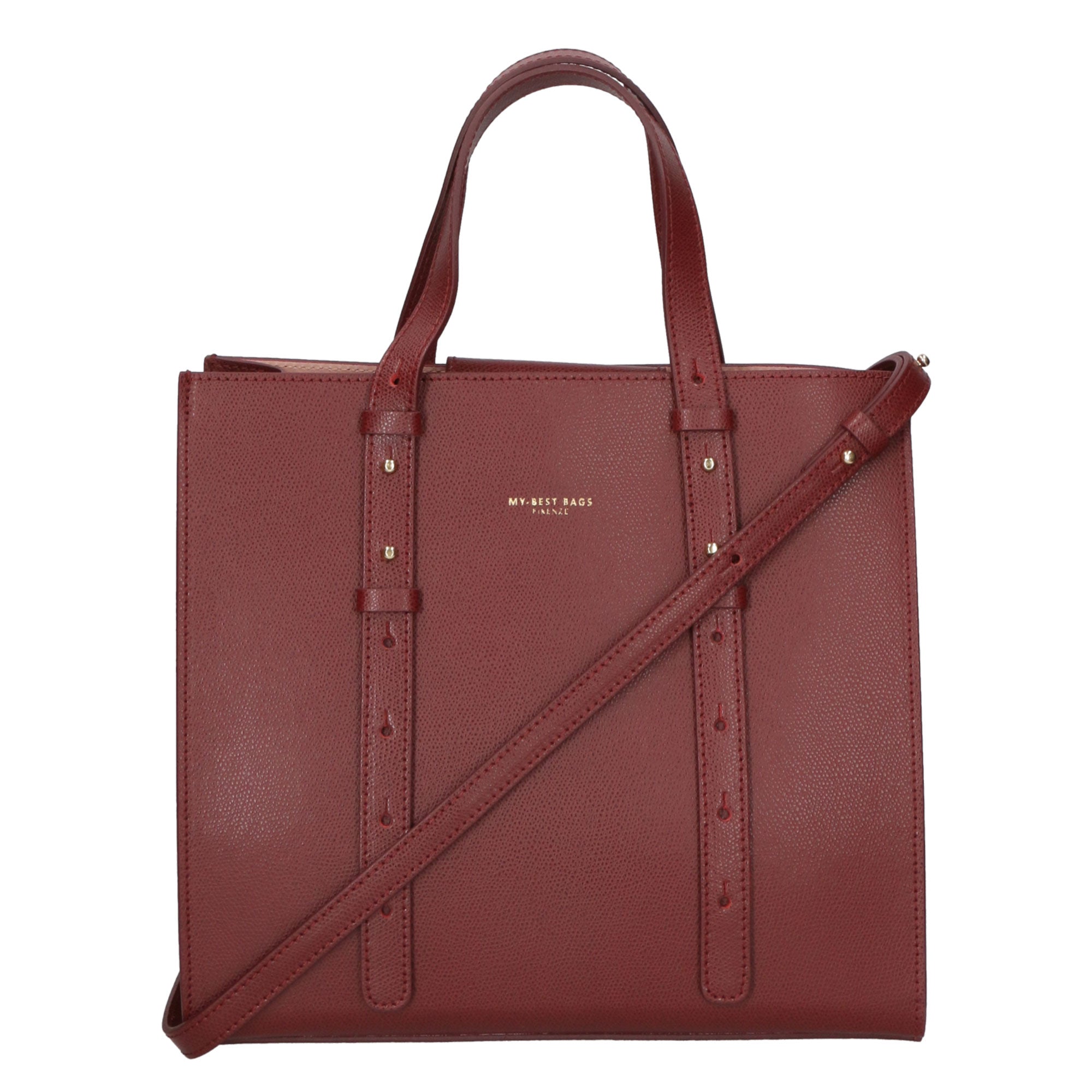 Borsa a mano da donna 100% pelle MYB-8002-FW-PL34 BORDEAUX My Best Bag