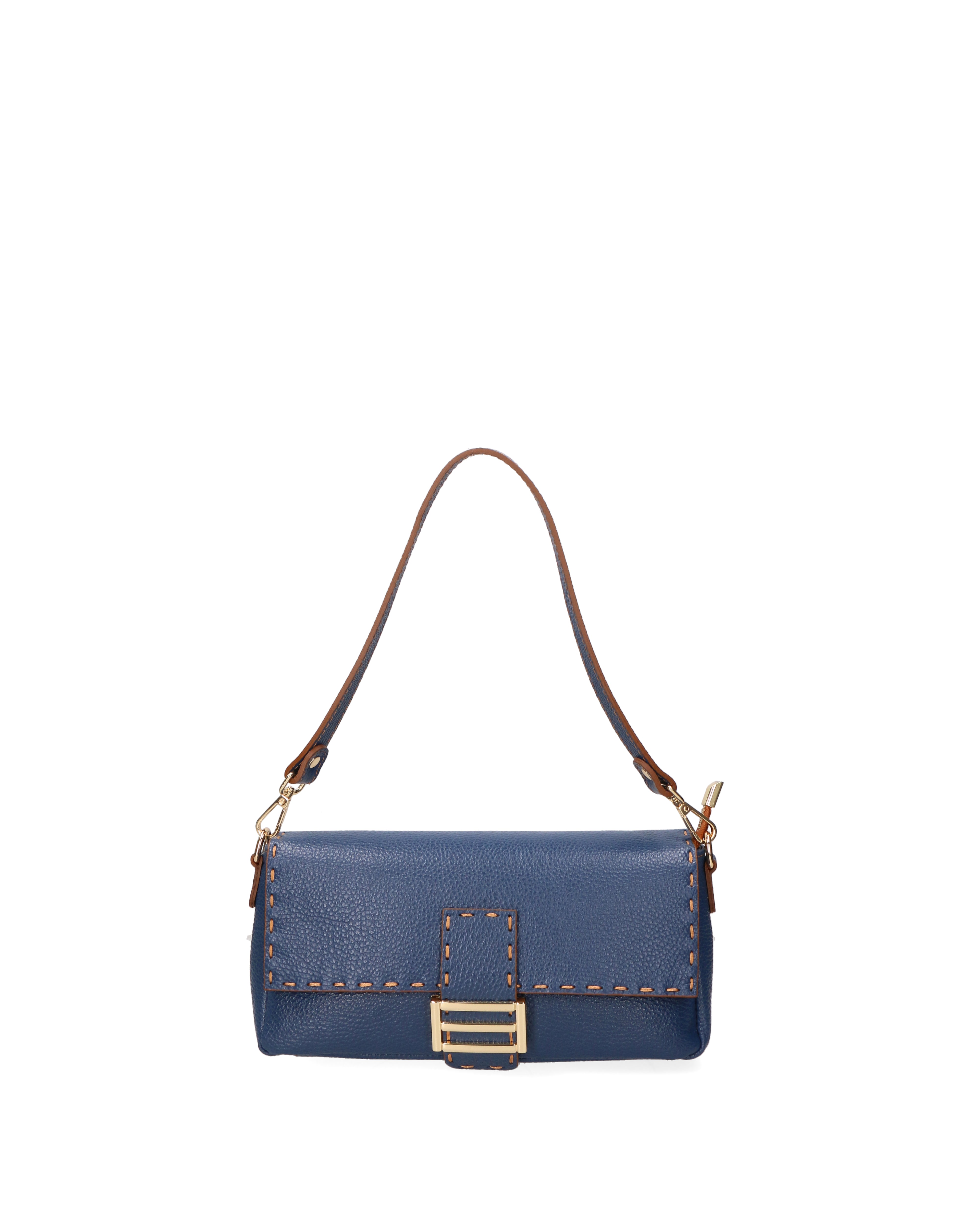 Wally Borsa a spalla da donna Vera pelle 06869-D24 BLU Gave Lux