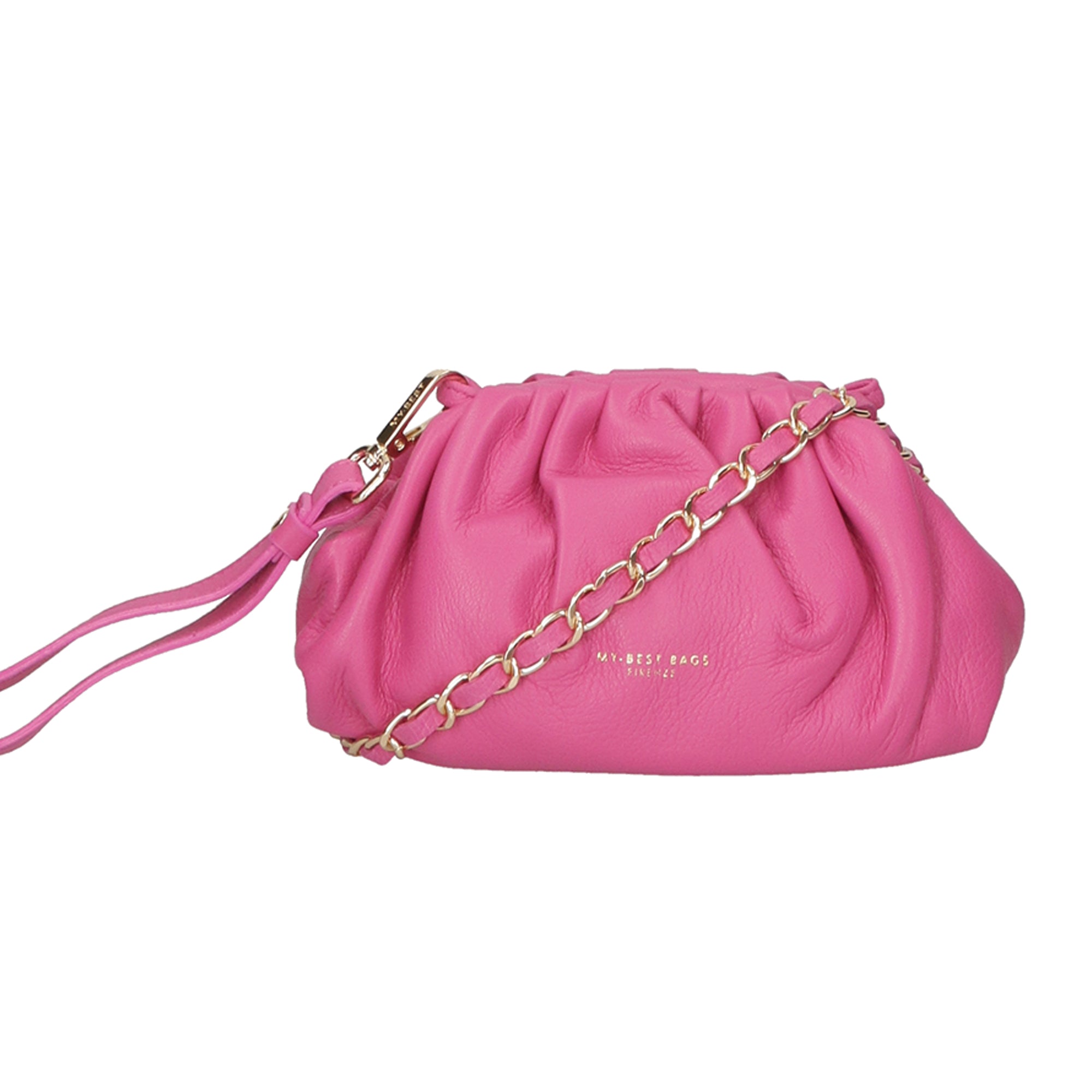 Borsa a tracolla da donna 100% pelle MYB-8014-FW-MAGENTA G1 My Best Bag