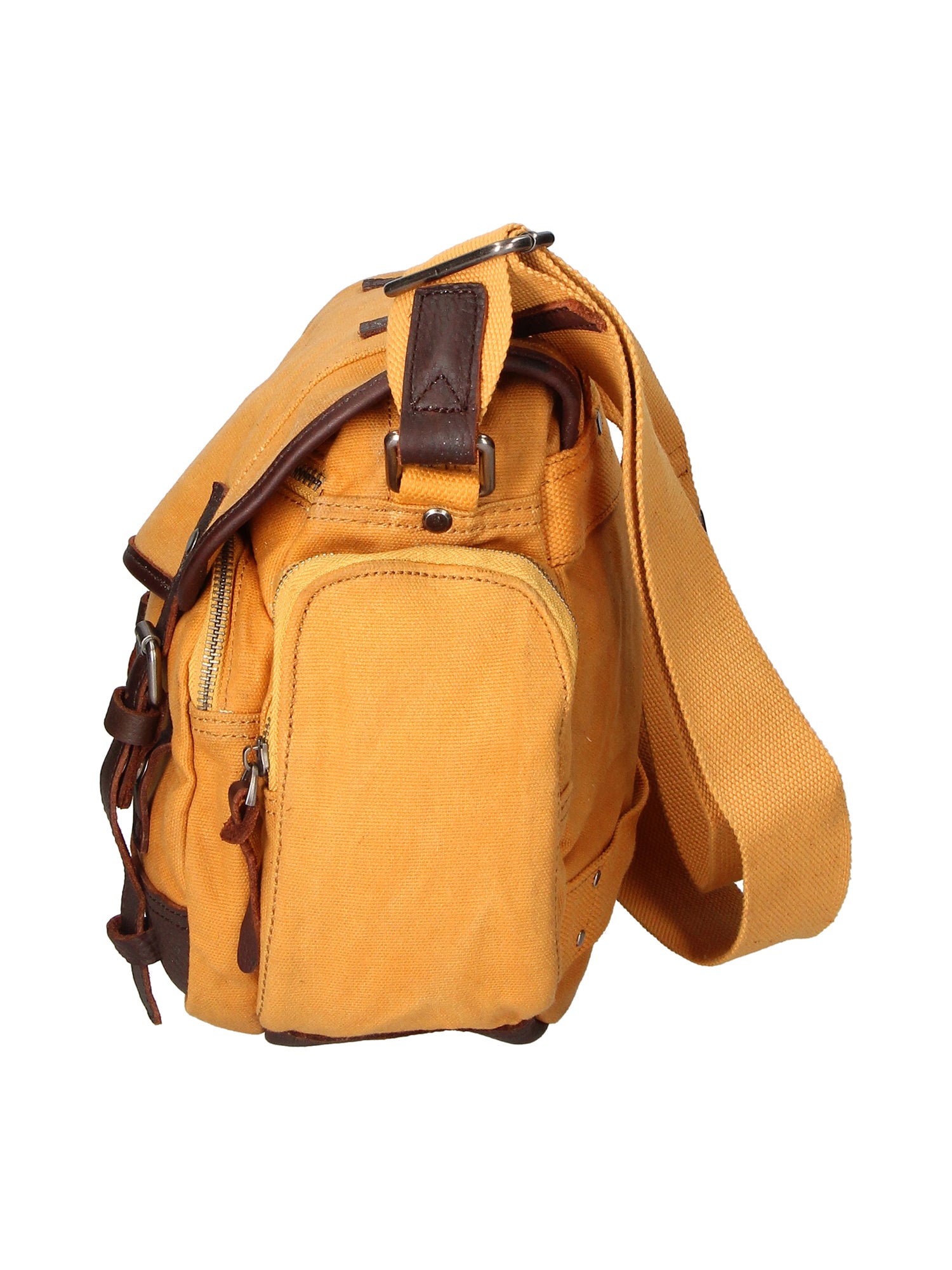 Mia Borsa a tracolla unisex Canvas e vera pelle ZG3003-CUOIO COGNAC Gave Lux