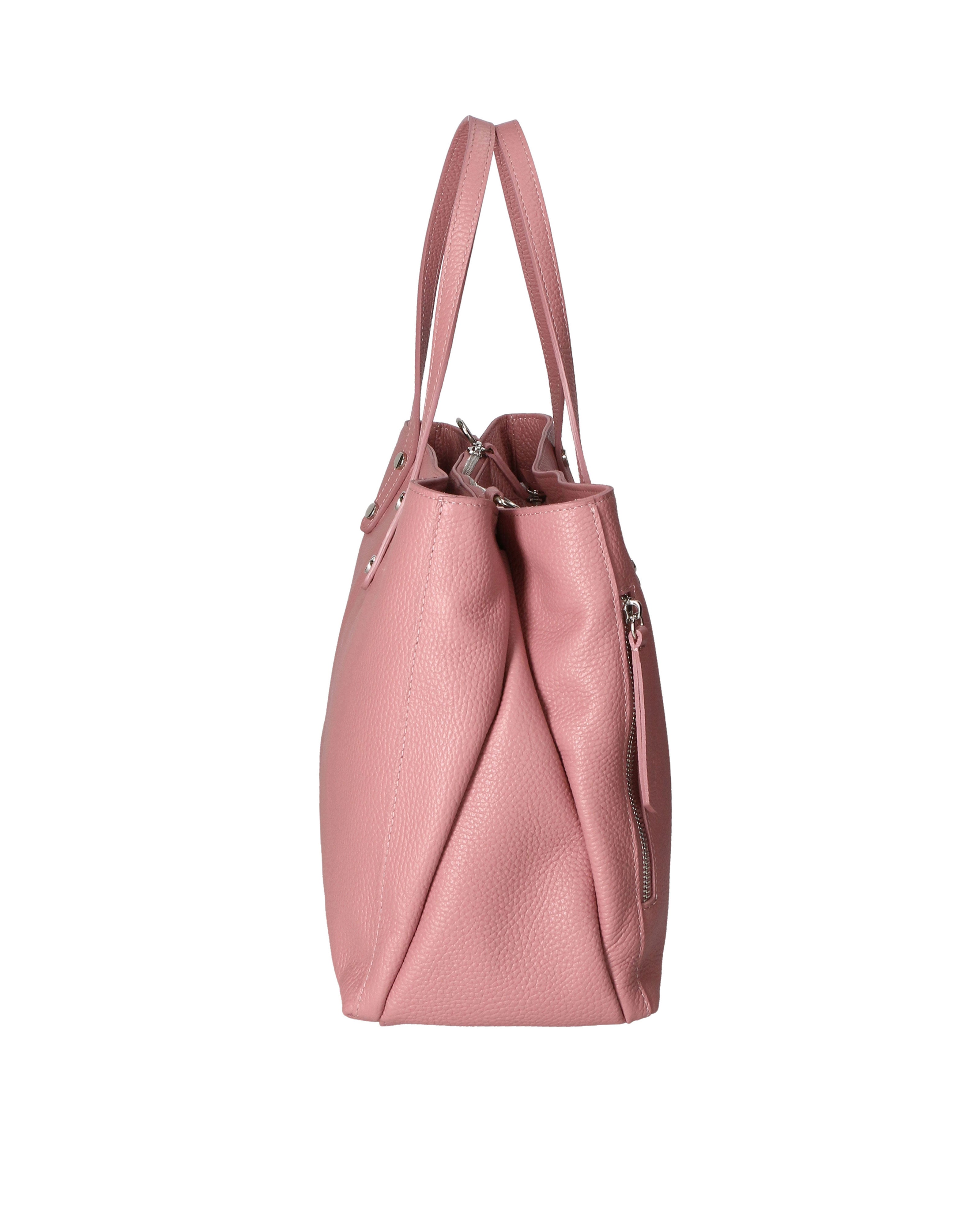 Silvana Plus Borsa a spalla da donna Vera pelle 7017-D73 ROSA ANTICO ANTIQUE PINK Chiara Ferretti