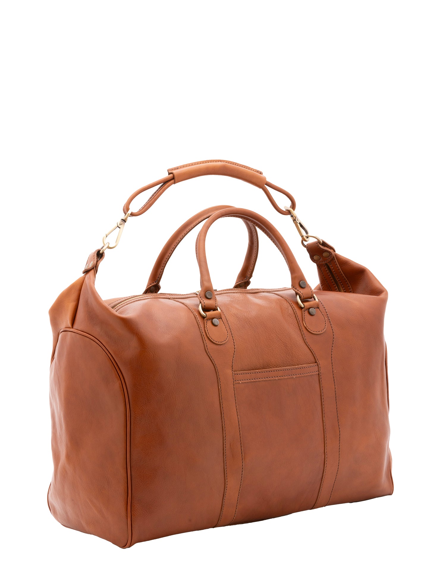 Borsa da viaggio unisex in vera pelle 100% cotone 4046-MIELE Alessia Firenze