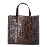 Borsa a mano da donna Vera pelle effetto coccodrillo MYB-8005-FW-BRUCIATO My Best Bag