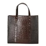 Borsa a mano da donna Vera pelle effetto coccodrillo MYB-8005-FW-BRUCIATO My Best Bag