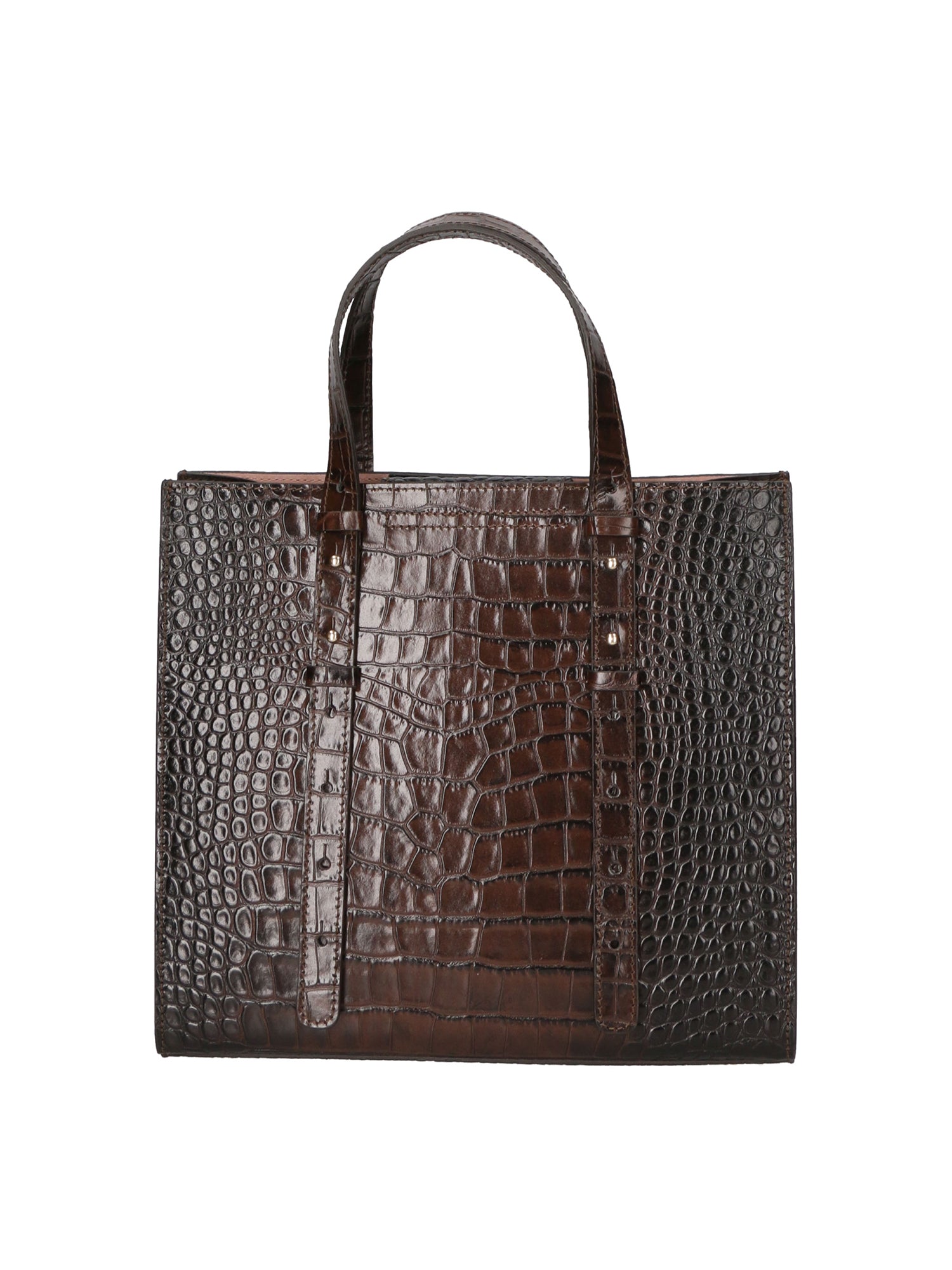Borsa a mano da donna Vera pelle effetto coccodrillo MYB-8005-FW-BRUCIATO My Best Bag