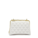 Borsa a mano da donna 100% Pvc FLAT RHOMBUS S-WHITE + LIGHT GOLD Marc Ellis
