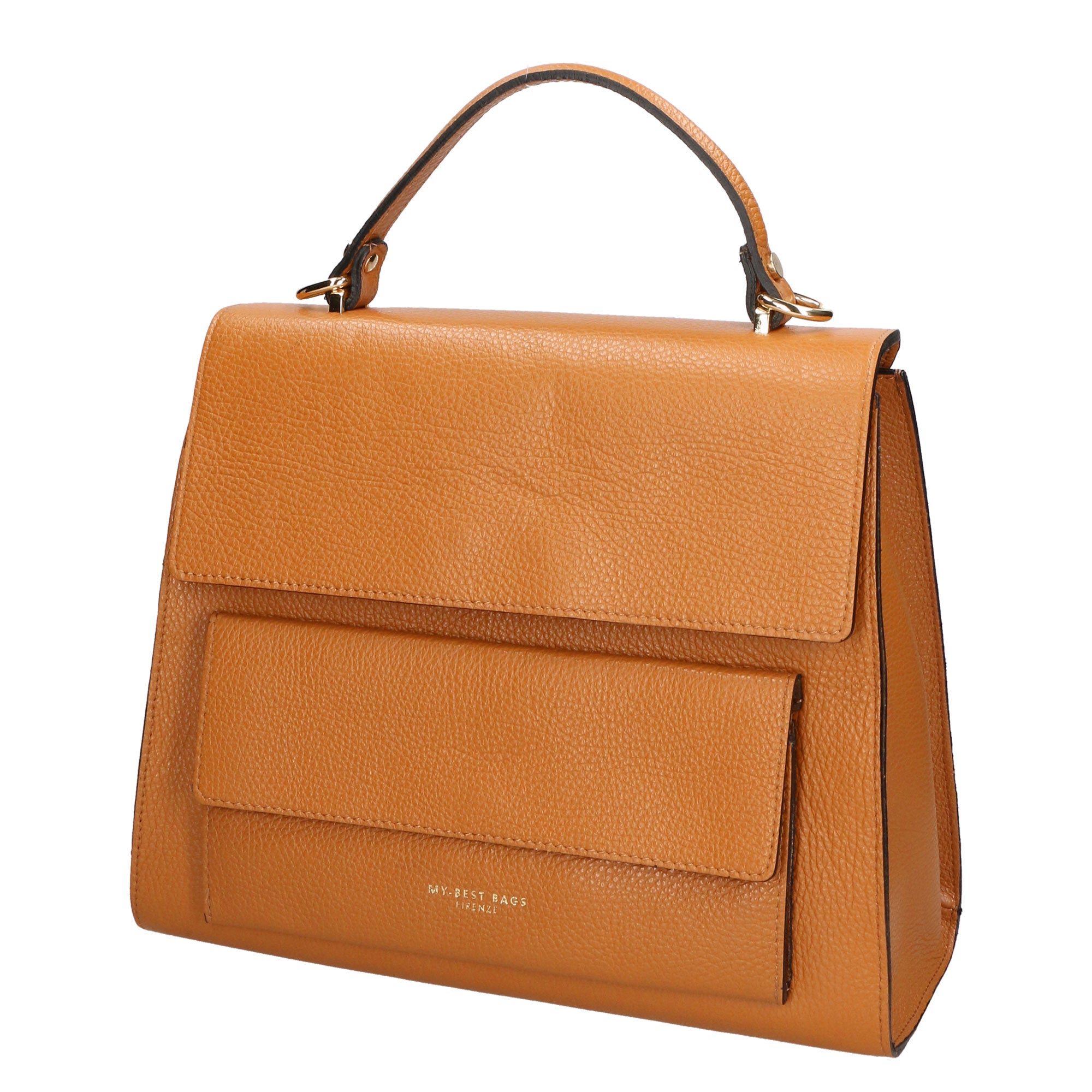 Borsa a mano da donna 100% vera pelle MYB-6033-FW-D44 CUOIO COGNAC My Best Bag