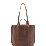 Borsa a spalla unisex in vera pelle Made in Italy 4610-TESTA DI MORO Alessia Firenze