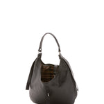 Borsa a spalla da donna 100% vera pelle 4607-NERO Alessia Firenze