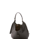 Borsa a spalla da donna 100% vera pelle 4607-NERO Alessia Firenze