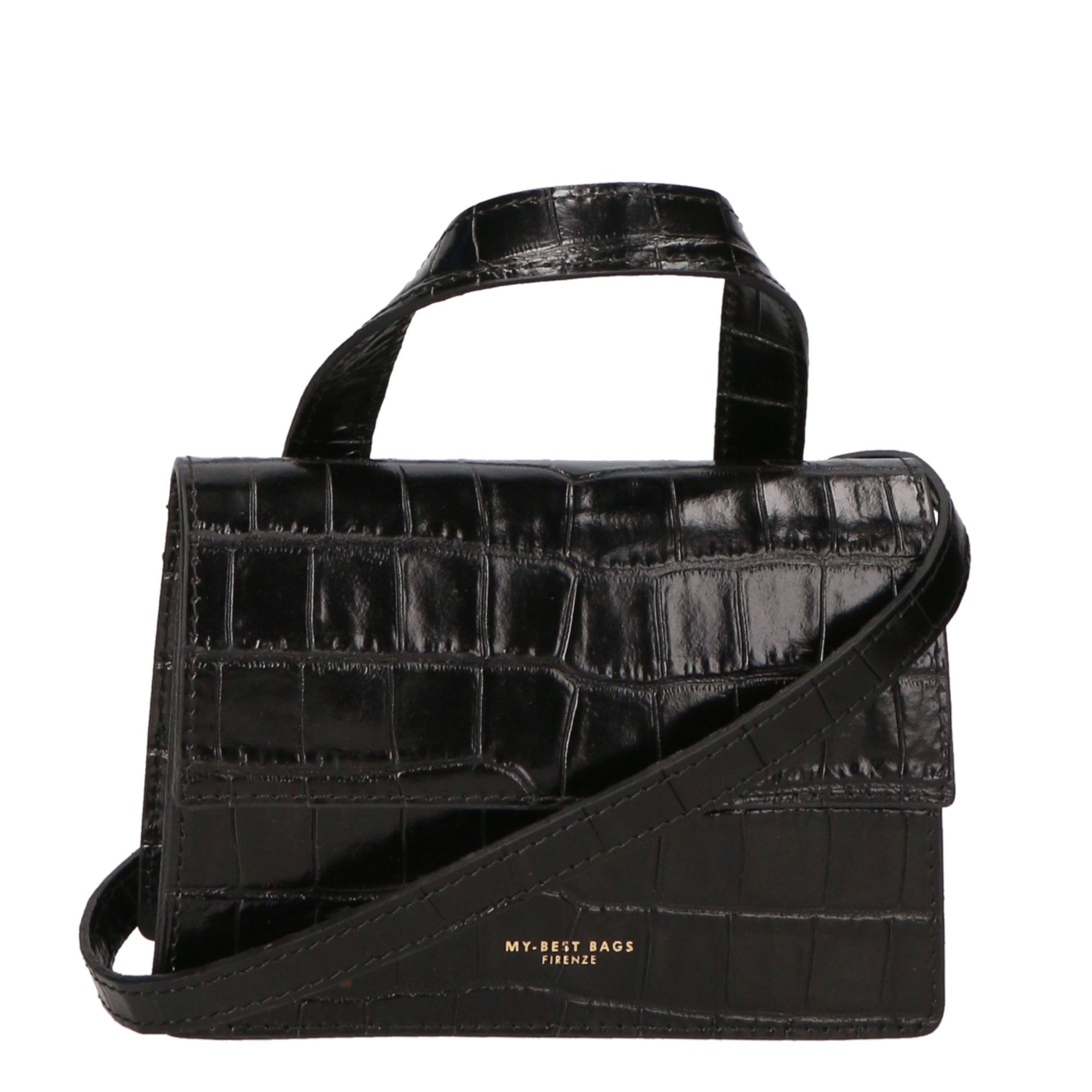 Borsa a mano da donna Pelle goffrata MYB-7036-SS-C28 NERO My Best Bag