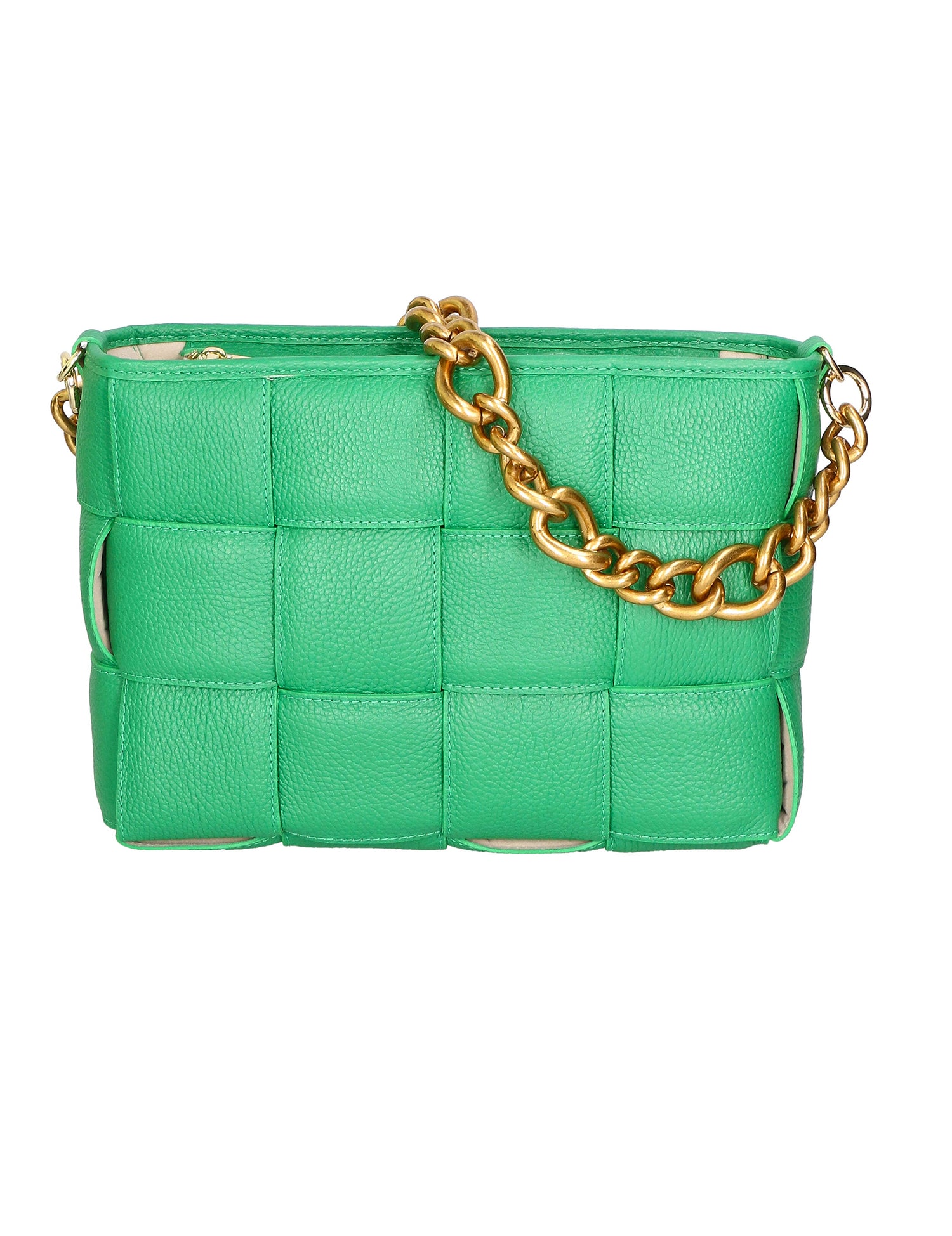 Agostina Borsa a mano da donna Vera pelle 04691-D47 VERDE MELA GREEN APPLE Gave Lux