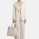 Borsa a Spalla in Pvc Beige