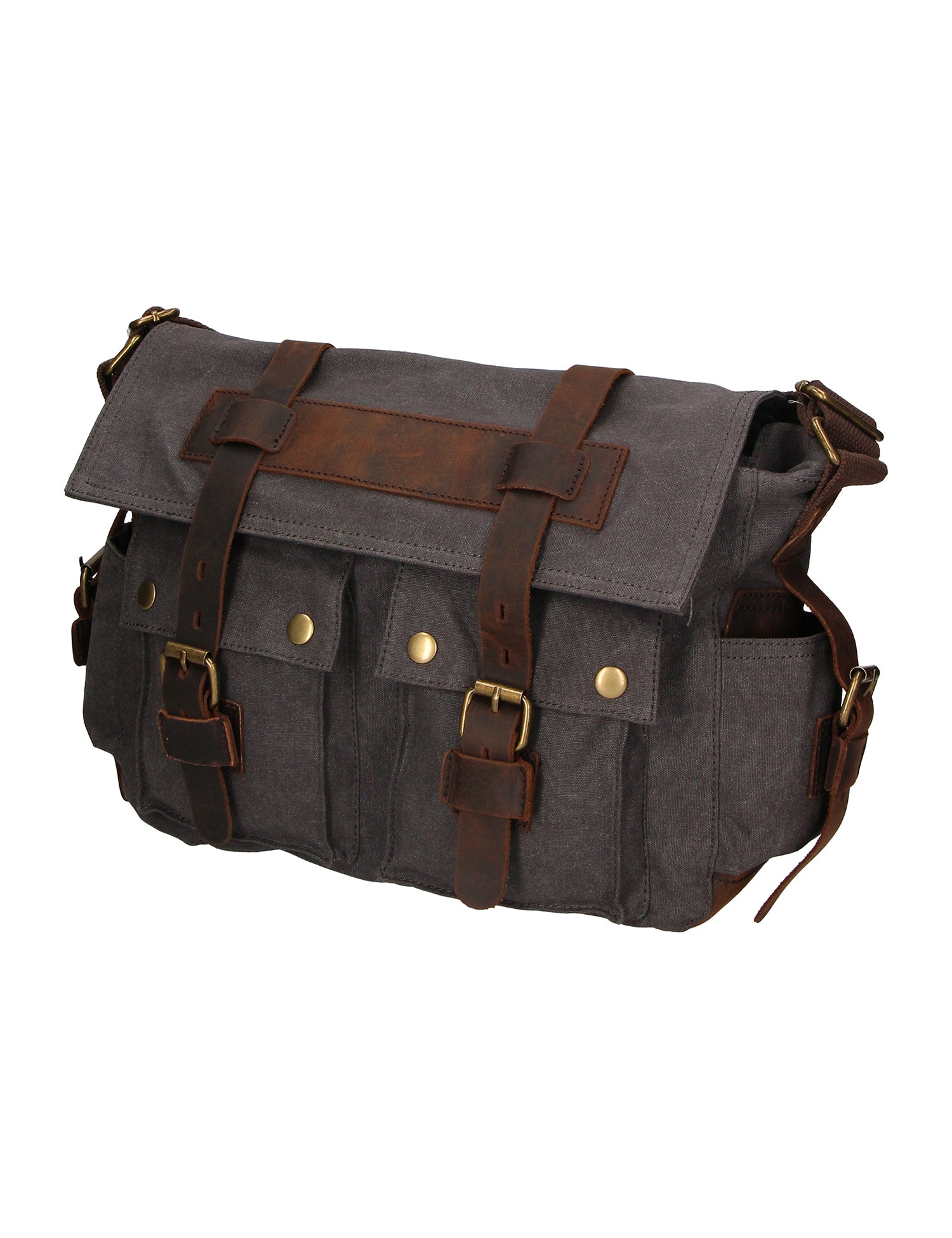 Melania Borsa a spalla unisex Canvas e vera pelle ZG3016-NERO BLACK Gave Lux