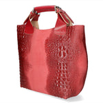 Eufemia Borsa a spalla da donna Pelle Croco Stampata 9007 1-ROSSO Gave Lux