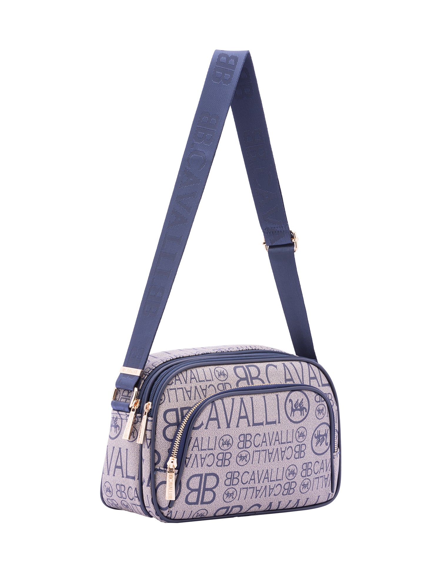 Borsa a tracolla da donna Ecopelle BC1376-BLU B Cavalli