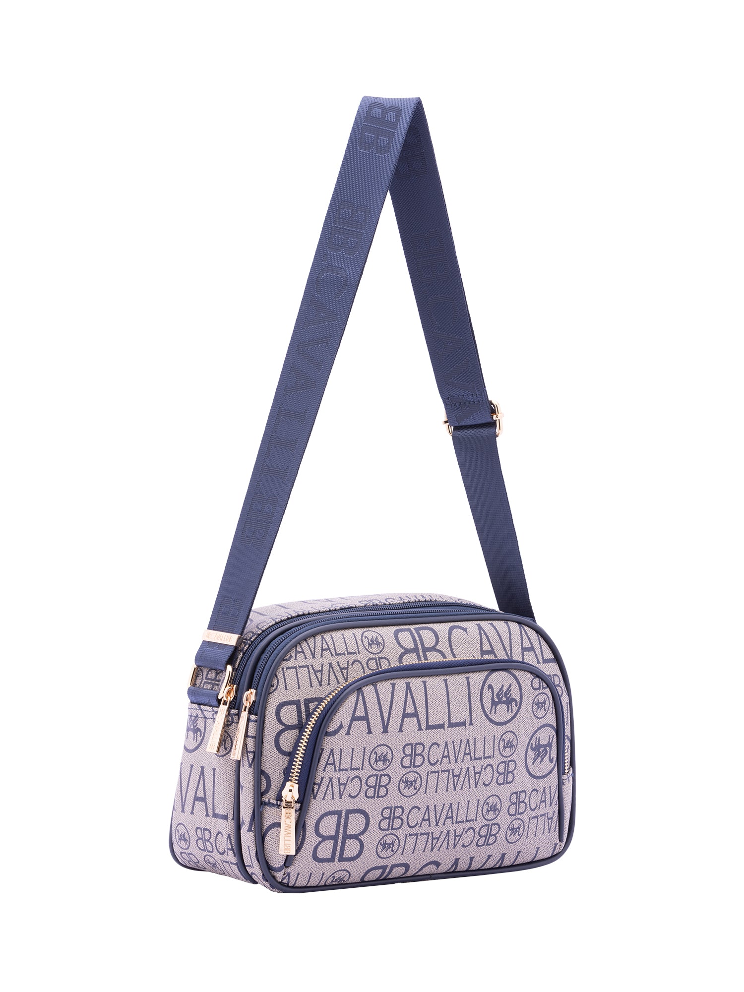 Borsa a tracolla da donna Ecopelle BC1376-BLU B Cavalli