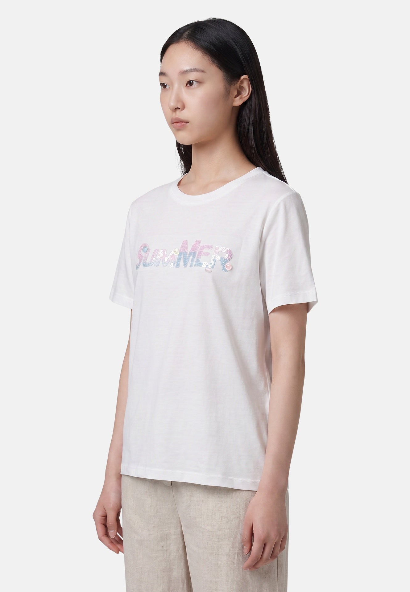 T-shirt in 83,4% Cotone 16,6% Poliammide Rosa