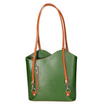 Fabiola Borsa a spalla da donna 100% pelle 9039-VERDE CUOIO Gave Lux