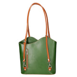 Fabiola Borsa a spalla da donna 100% pelle 9039-VERDE CUOIO Gave Lux
