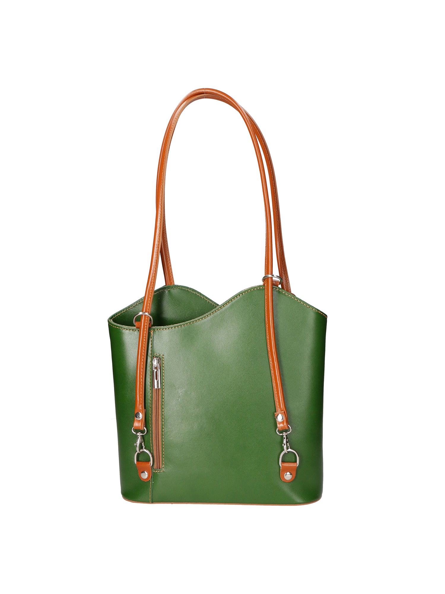 Fabiola Borsa a spalla da donna 100% pelle 9039-VERDE CUOIO Gave Lux