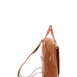Zaino unisex in vera pelle Made in Italy 100% cotone 4592-MIELE Alessia Firenze