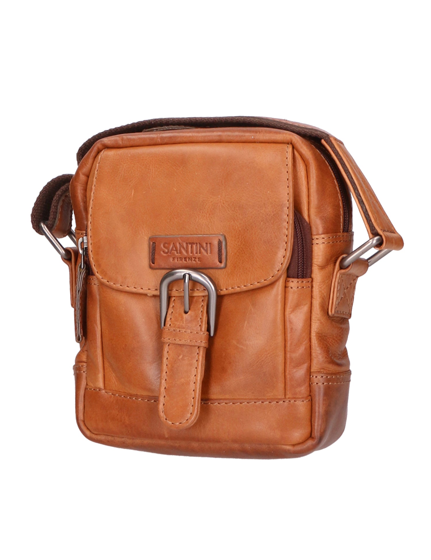 Borsa a tracolla unisex vera pelle 100% Made in Italy SN5863747-TAN Santini Firenze