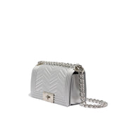 Borsa a mano da donna 100% Pvc FLAT XS MANHATTAN-SILVER Marc Ellis