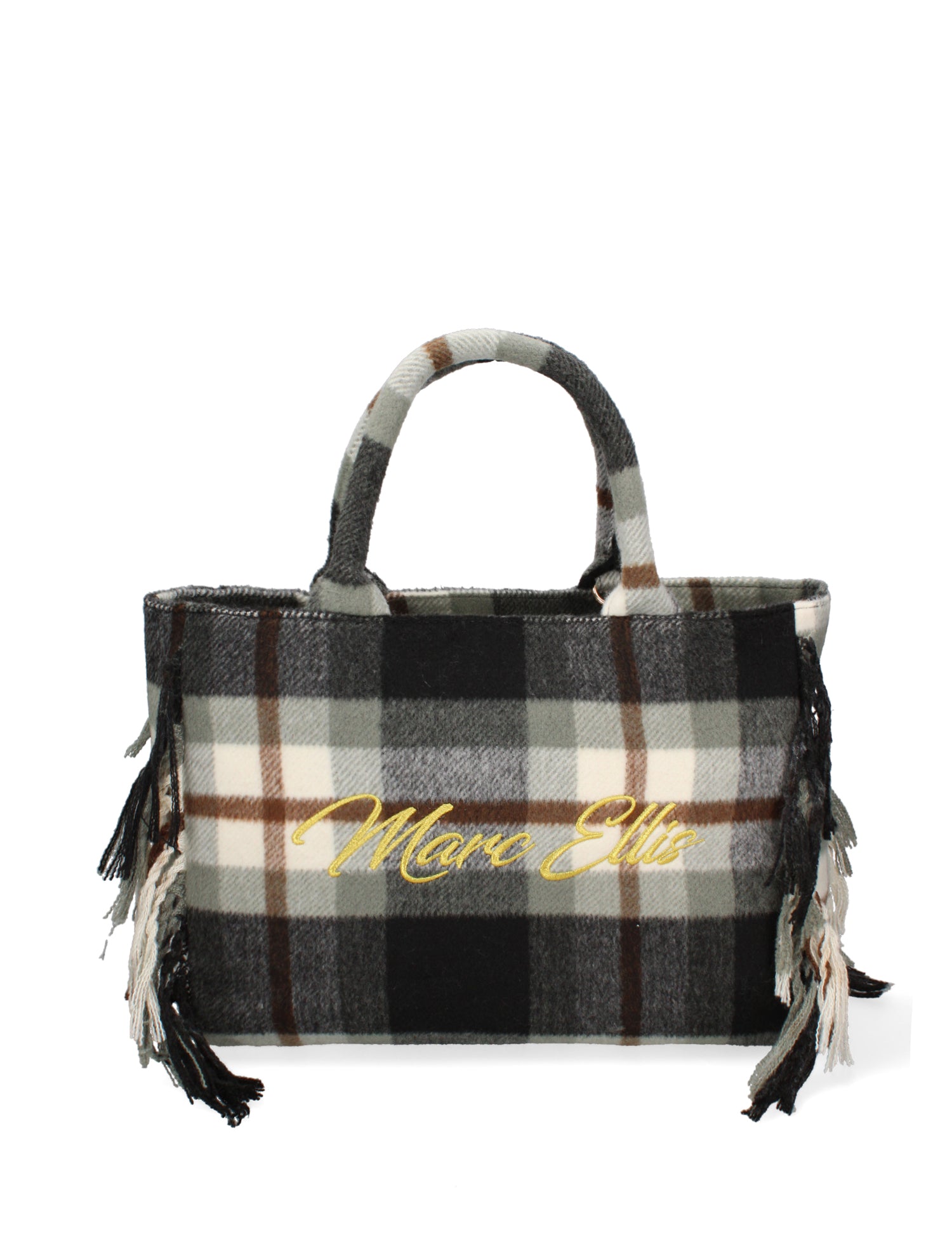 Borsa a mano da donna 100% lana BUBY-TARTAN-L-OLIVE Marc Ellis