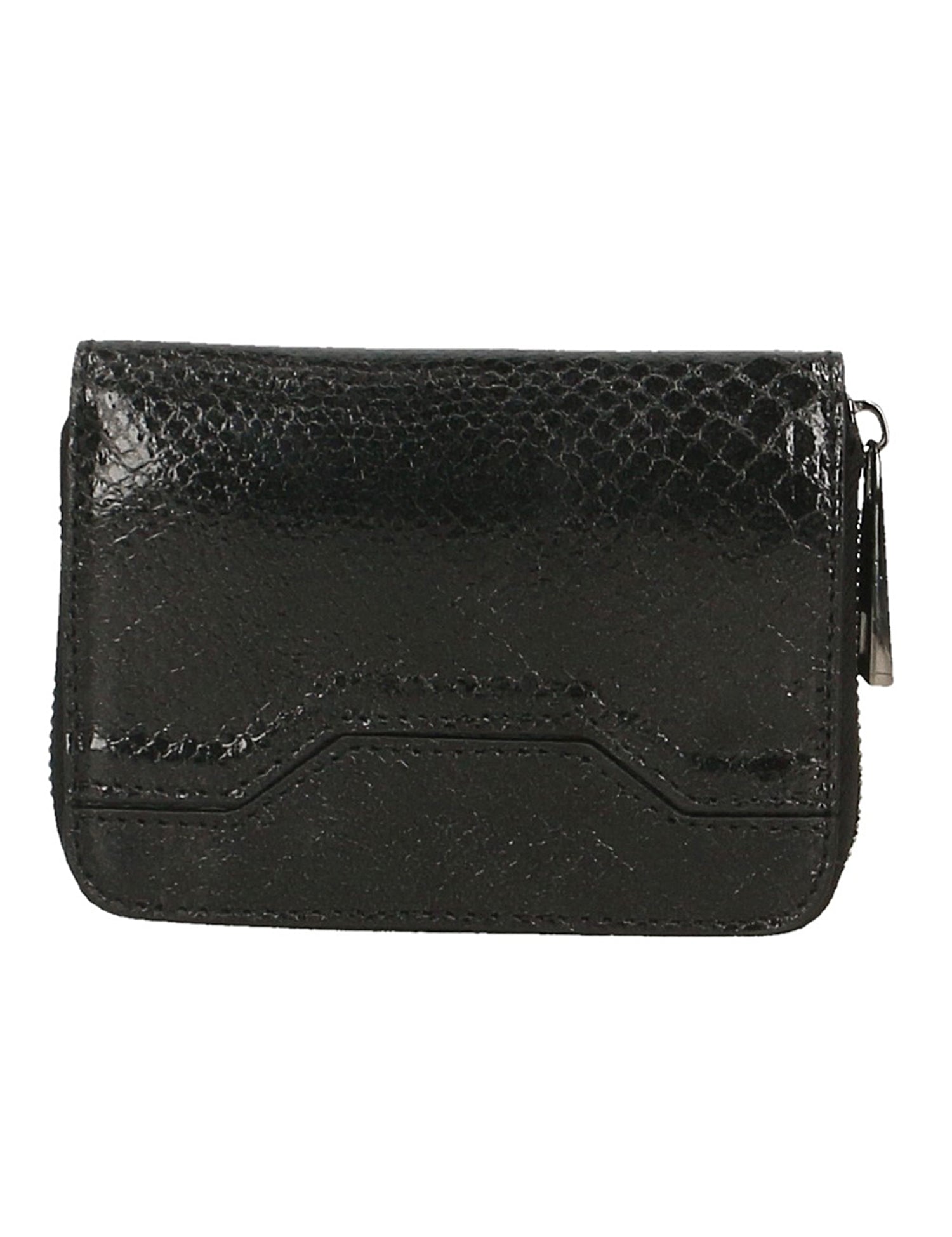 Nohemi Portafoglio donna vera pelle Zip 524072-NERO BLACK Gave Lux