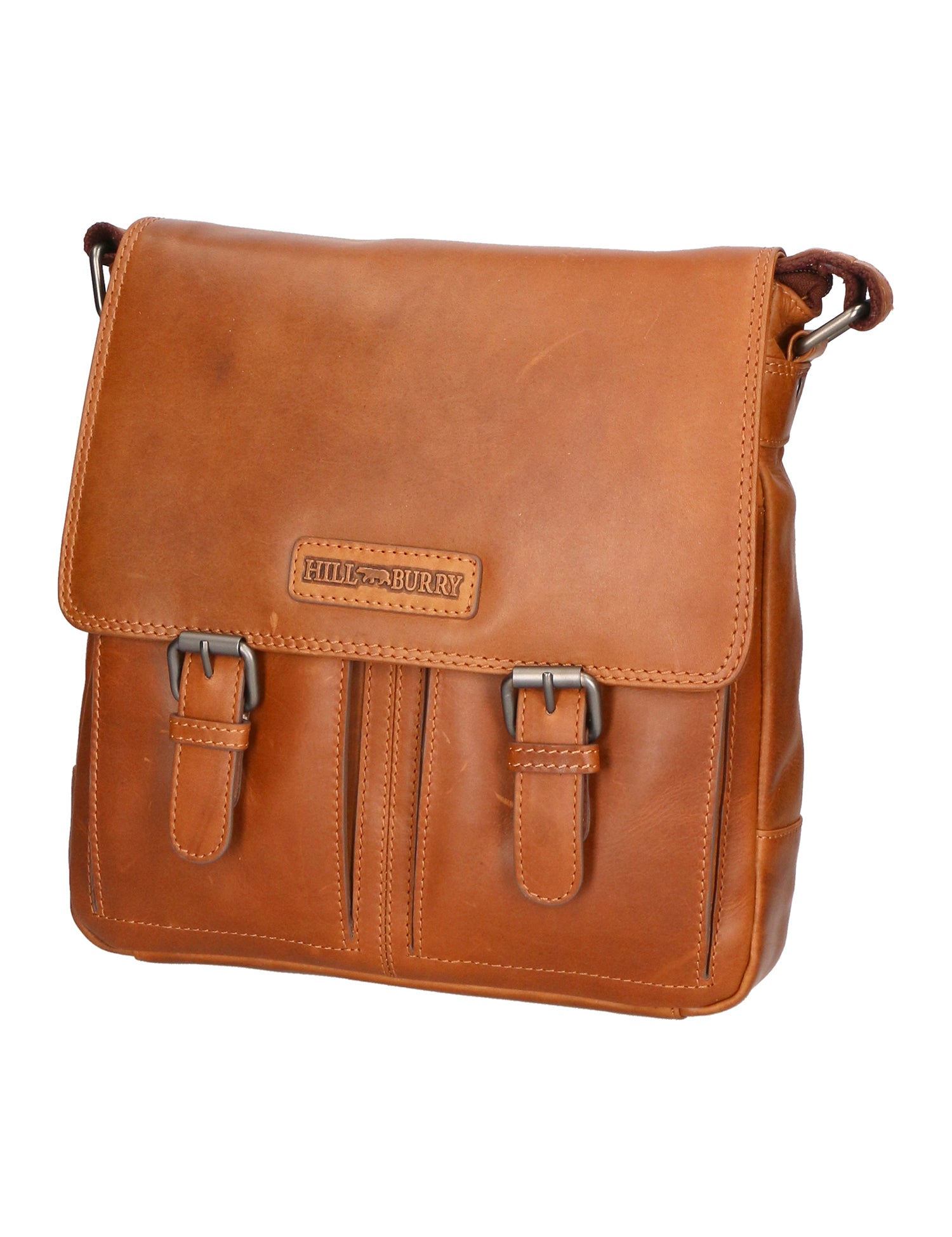 Borsa a tracolla da uomo 100% vera pelle HILB-3076-CUOIO Hill Burry