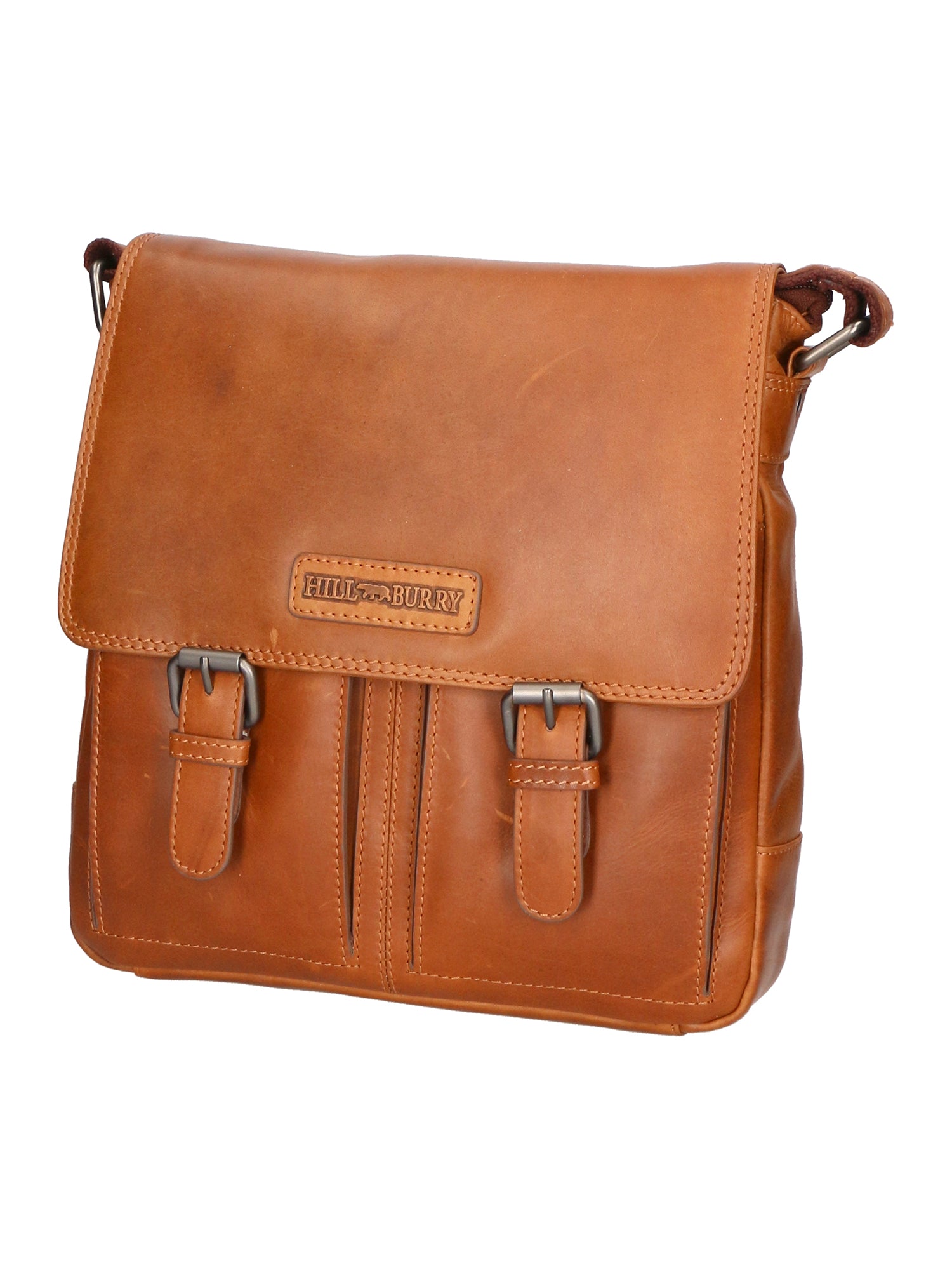 Borsa a tracolla da uomo 100% vera pelle HILB-3076-CUOIO Hill Burry