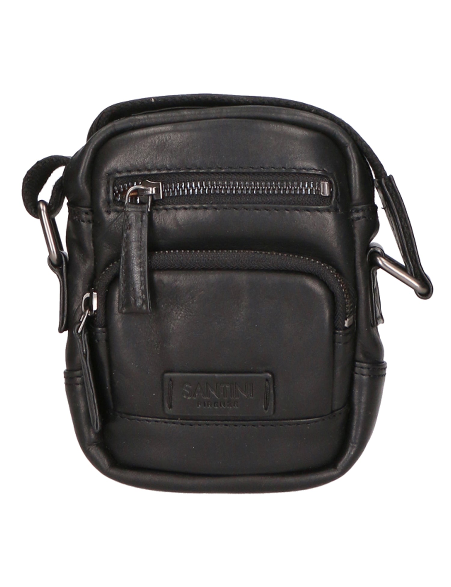 Borsa a tracolla unisex vera pelle Made in Italy SN5863147-BLACK Santini Firenze