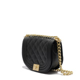 Borsa a mano da donna 100% PVC FLAT ZOE-BLACK + OFF GOLD Marc Ellis